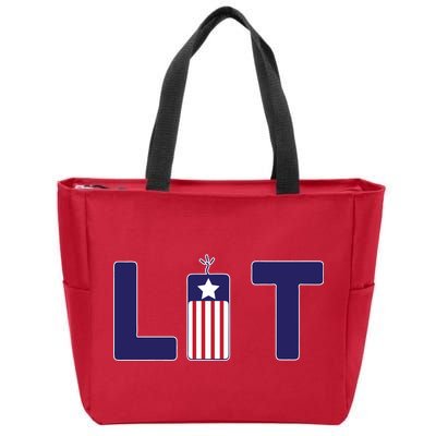 It's Lit USA 4th of July Zip Tote Bag