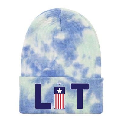 It's Lit USA 4th of July Tie Dye 12in Knit Beanie