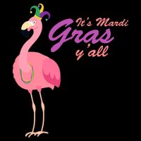 IT's Mardi Gras Flamingo USA-Made Doggie Bandana
