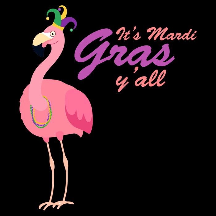 IT's Mardi Gras Flamingo USA-Made Doggie Bandana