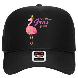 IT's Mardi Gras Flamingo High Crown Mesh Back Trucker Hat