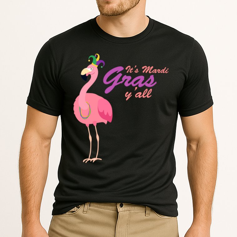 IT's Mardi Gras Flamingo Performance Shirt