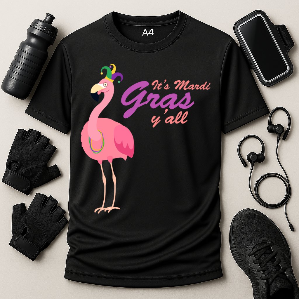 IT's Mardi Gras Flamingo Performance Shirt