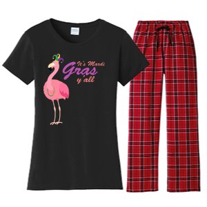 IT's Mardi Gras Flamingo Women's Flannel Pajama Set