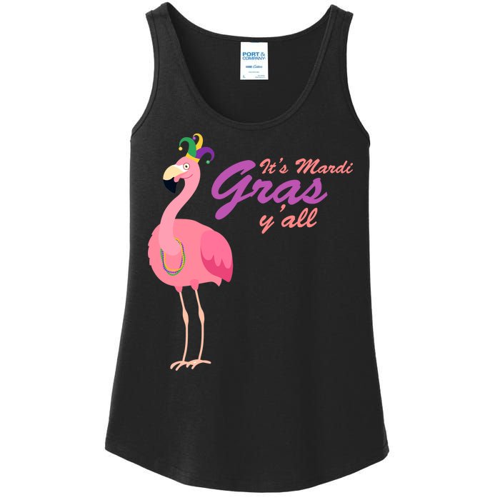 IT's Mardi Gras Flamingo Ladies Essential Tank