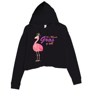 IT's Mardi Gras Flamingo Crop Fleece Hoodie