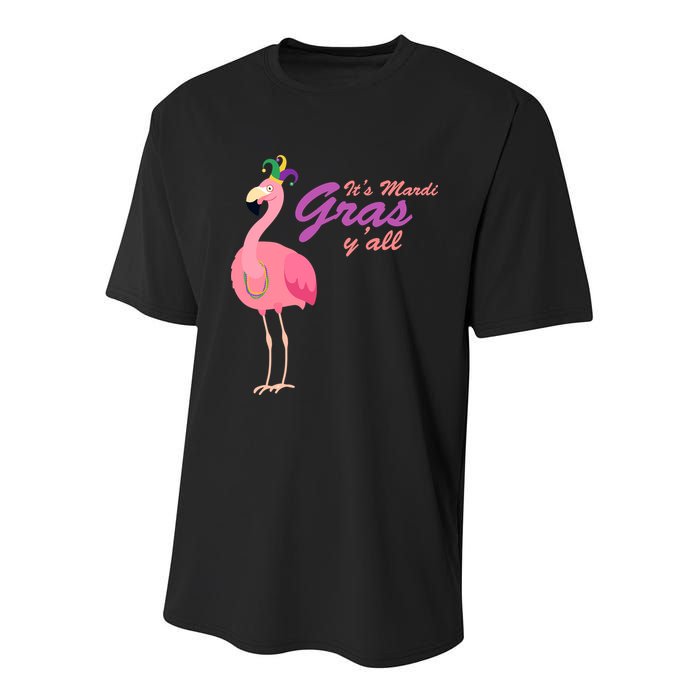 IT's Mardi Gras Flamingo Youth Performance Sprint T-Shirt