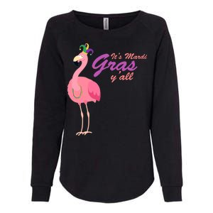 IT's Mardi Gras Flamingo Womens California Wash Sweatshirt