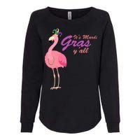 IT's Mardi Gras Flamingo Womens California Wash Sweatshirt