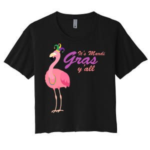 IT's Mardi Gras Flamingo Women's Crop Top Tee