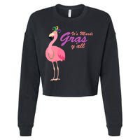 IT's Mardi Gras Flamingo Cropped Pullover Crew