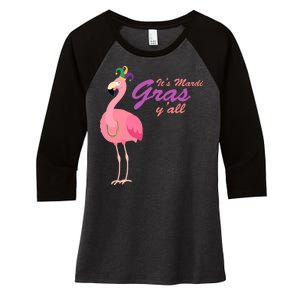 IT's Mardi Gras Flamingo Women's Tri-Blend 3/4-Sleeve Raglan Shirt