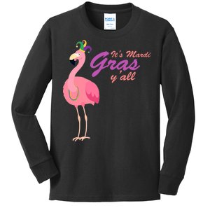 IT's Mardi Gras Flamingo Kids Long Sleeve Shirt