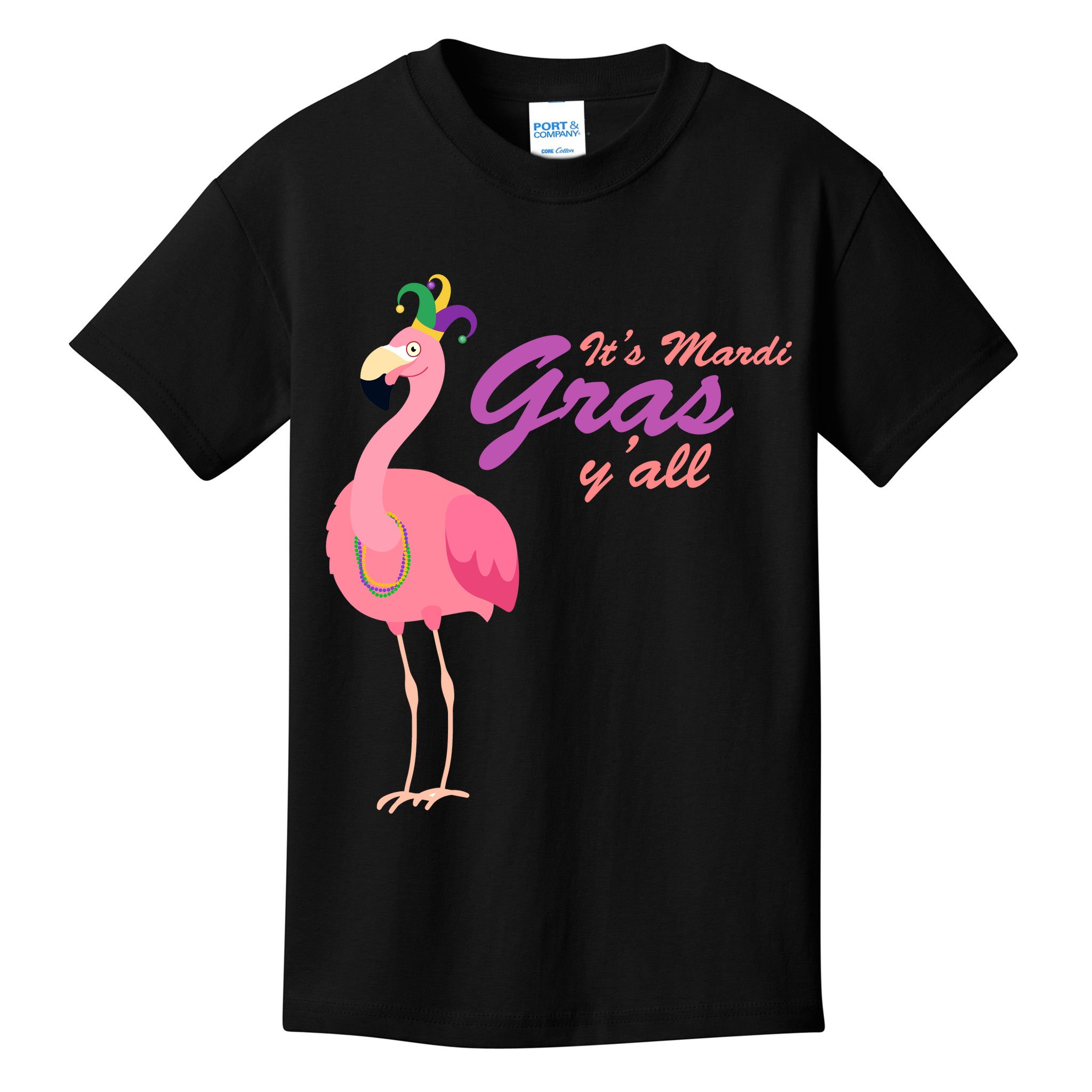 IT's Mardi Gras Flamingo Kids T-Shirt