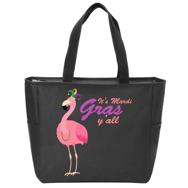 IT's Mardi Gras Flamingo Zip Tote Bag