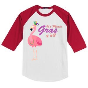 IT's Mardi Gras Flamingo Kids Colorblock Raglan Jersey