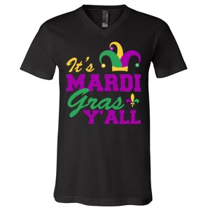 It's Mardi Gras Y'all New Orleans Celebration V-Neck T-Shirt