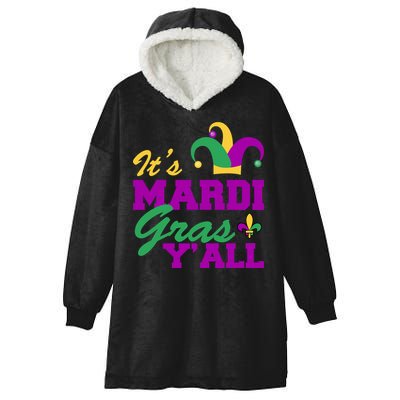It's Mardi Gras Y'all New Orleans Celebration Hooded Wearable Blanket