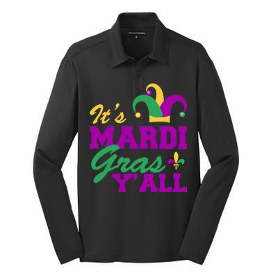 It's Mardi Gras Y'all New Orleans Celebration Silk Touch Performance Long Sleeve Polo