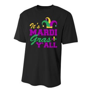 It's Mardi Gras Y'all New Orleans Celebration Youth Performance Sprint T-Shirt