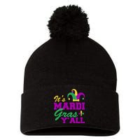 It's Mardi Gras Y'all New Orleans Celebration Pom Pom 12in Knit Beanie