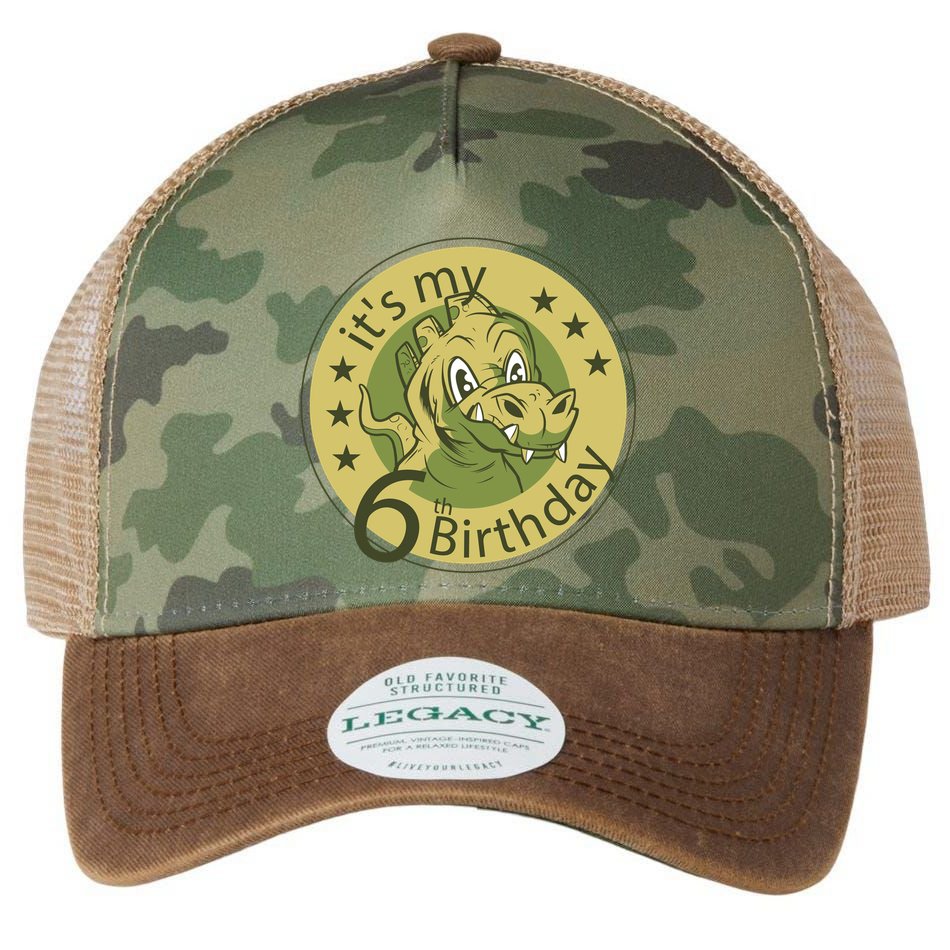 It's My 6th Birthday Dinosaur Legacy Tie Dye Trucker Hat
