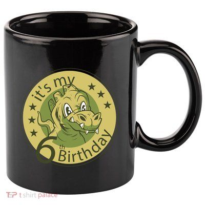 It's My 6th Birthday Dinosaur 11oz C Handle Ceramic Mug