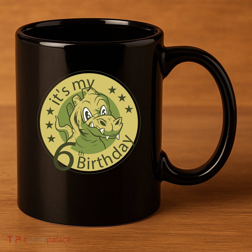 It's My 6th Birthday Dinosaur 11oz C Handle Ceramic Mug