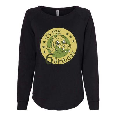 It's My 6th Birthday Dinosaur Womens California Wash Sweatshirt