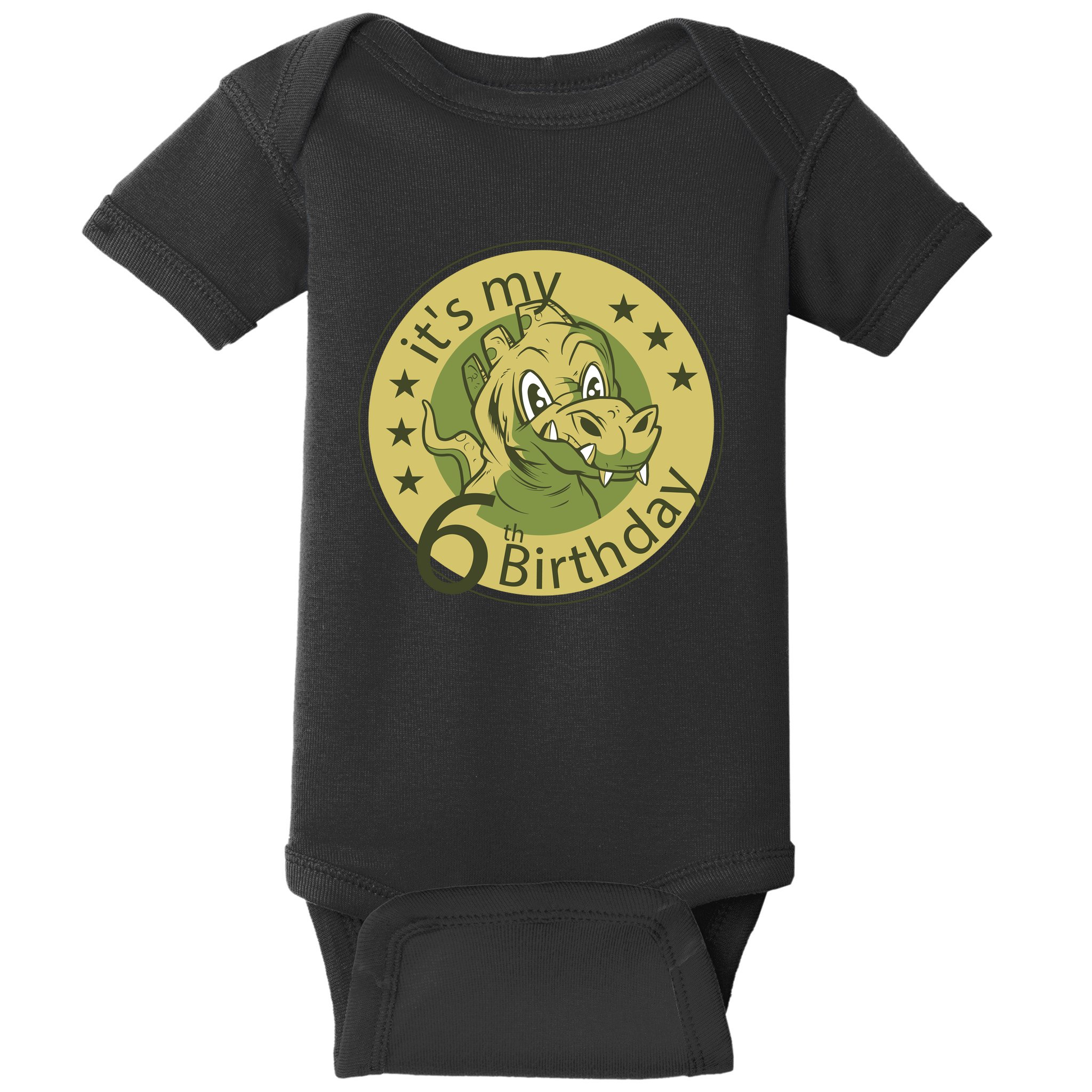 It's My 6th Birthday Dinosaur Baby Bodysuit