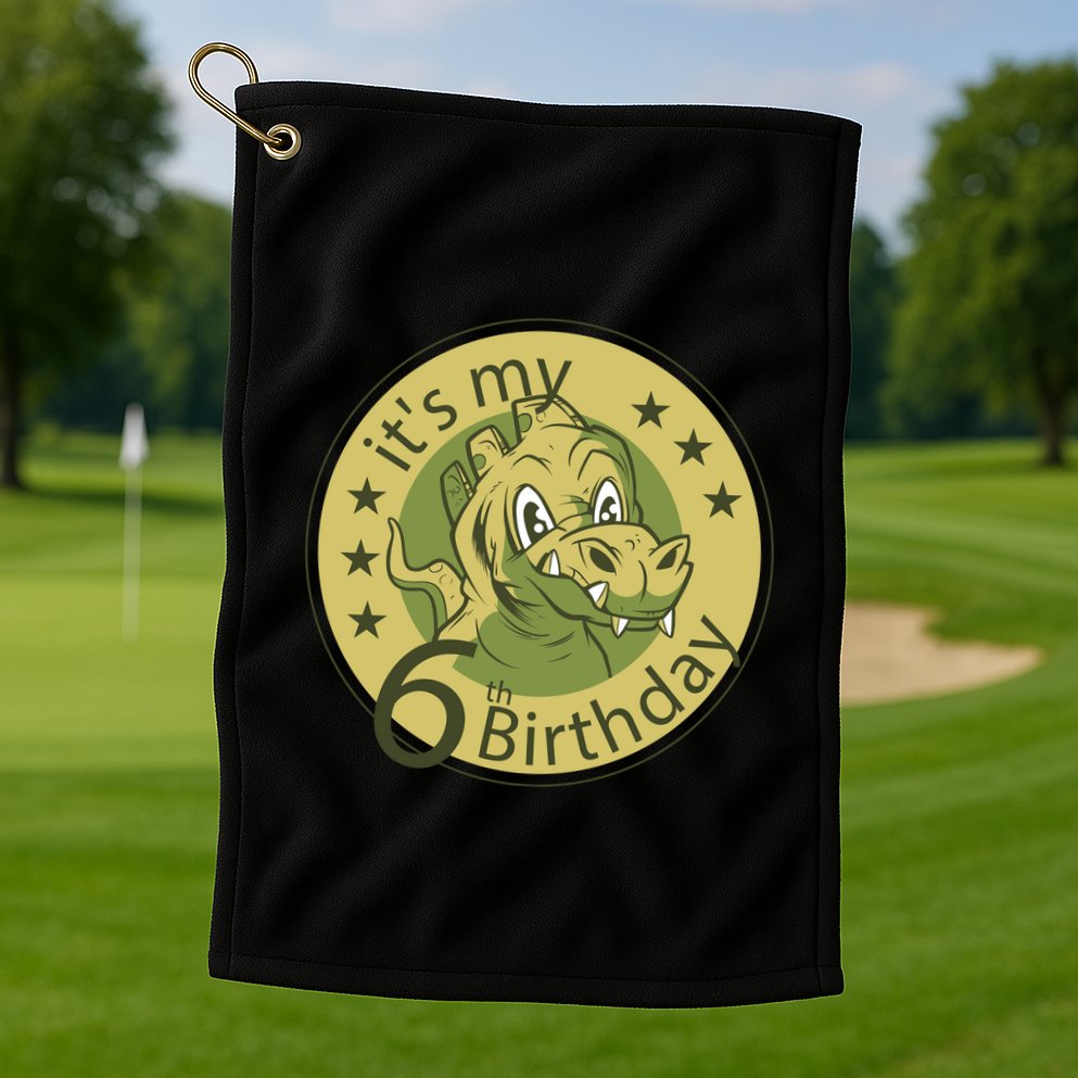 It's My 6th Birthday Dinosaur Golf Towel