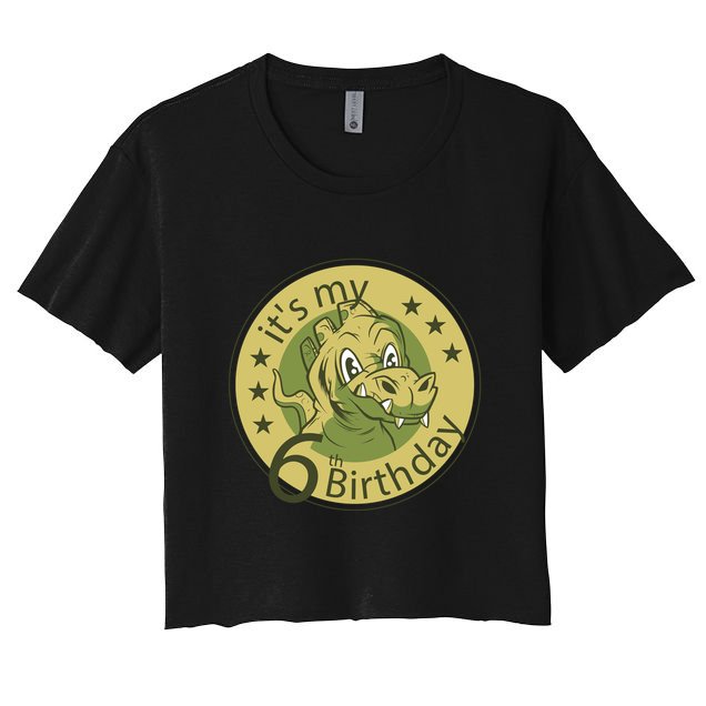 It's My 6th Birthday Dinosaur Crop Top