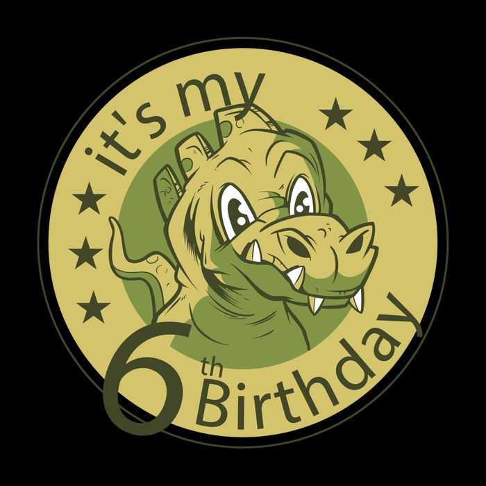 It's My 6th Birthday Dinosaur Cropped Pullover Crew