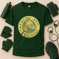 It's My 6th Birthday Dinosaur Cooling Performance Crew T-Shirt