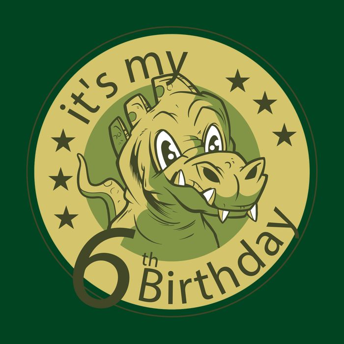 It's My 6th Birthday Dinosaur Cooling Performance Crew T-Shirt
