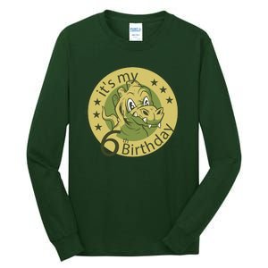 It's My 6th Birthday Dinosaur Tall Long Sleeve T-Shirt