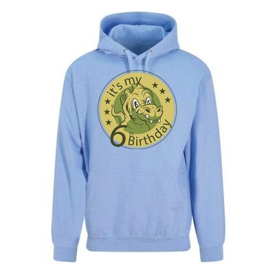 It's My 6th Birthday Dinosaur Unisex Surf Hoodie