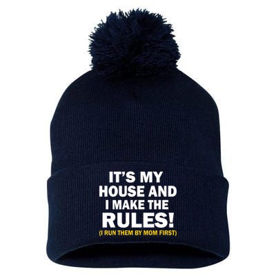 It's My House And I Make The Rules! Pom Pom 12in Knit Beanie