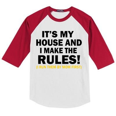 It's My House And I Make The Rules! Kids Colorblock Raglan Jersey