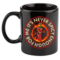 It's Never Spicy Enough For Me Evil Hot Chili Pepper 11oz C Handle Ceramic Mug