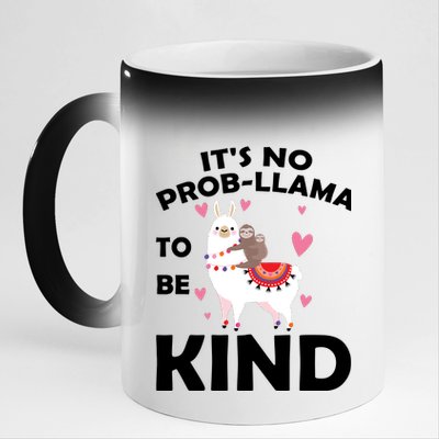 Its No Prob-Lama To Be Kind 11oz Black Color Changing Mug