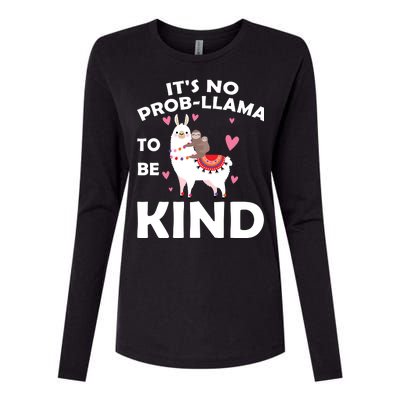 Its No Prob-Lama To Be Kind Womens Cotton Relaxed Long Sleeve T-Shirt