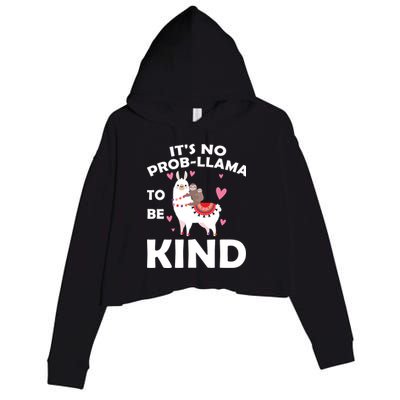 Its No Prob-Lama To Be Kind Crop Fleece Hoodie