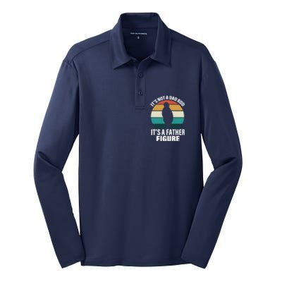 It's Not A Dad Bod It's A Father Figure Retro  Silk Touch Performance Long Sleeve Polo