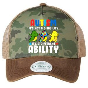 It's Not A Disability Ability Autism Dinosaur Dabbing Legacy Tie Dye Trucker Hat