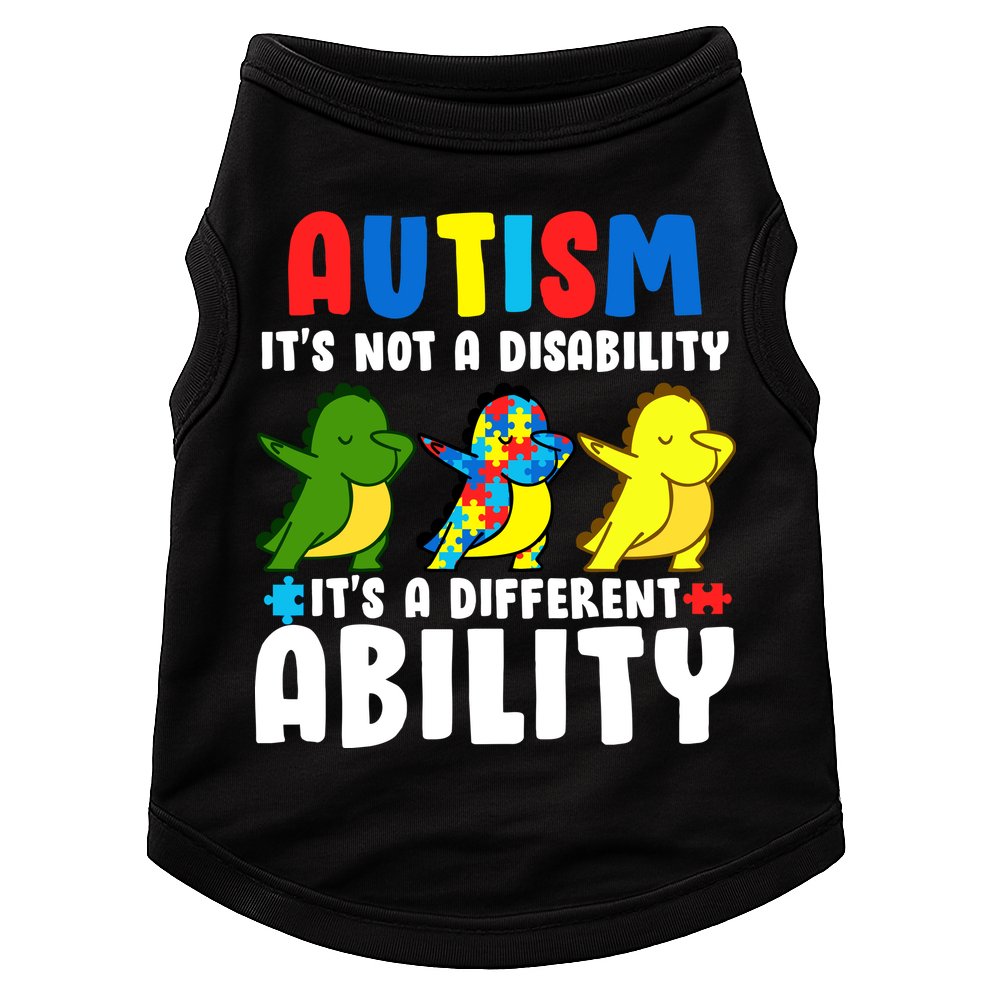 It's Not A Disability Ability Autism Dinosaur Dabbing Doggie Tank