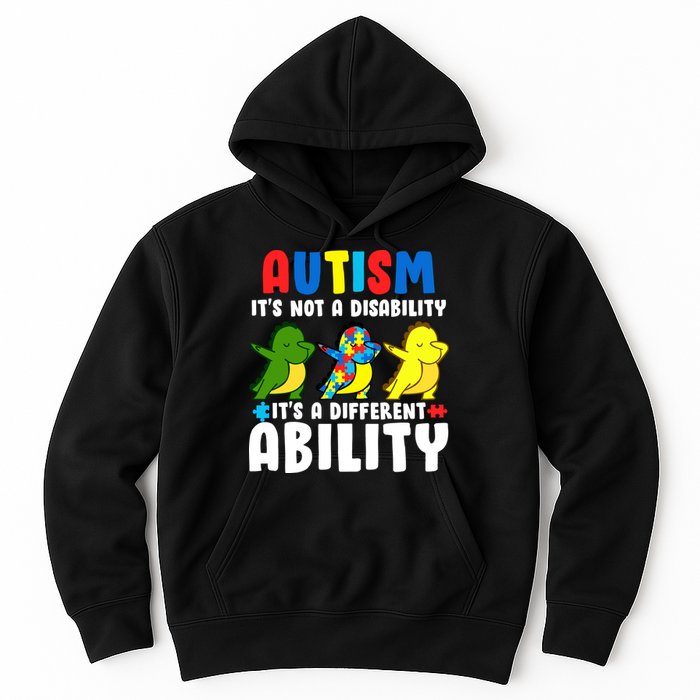 It's Not A Disability Ability Autism Dinosaur Dabbing Hoodie