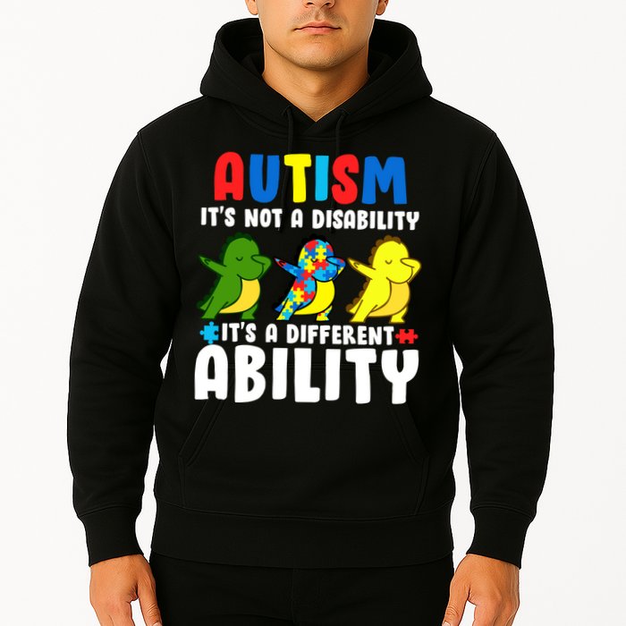 It's Not A Disability Ability Autism Dinosaur Dabbing Hoodie