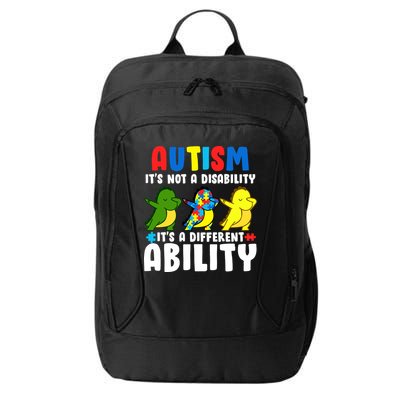 It's Not A Disability Ability Autism Dinosaur Dabbing City Backpack