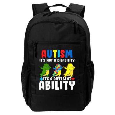 It's Not A Disability Ability Autism Dinosaur Dabbing Backpack